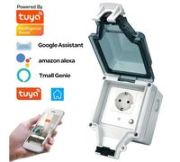 Tuya Presa da Esterno Intelligente WiFi con Custodia Impermeabile e Antipolvere