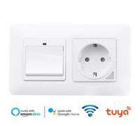 Tuya Presa Schuko con Interruttore a Parete Smart WiFi da Incasso Alexa Google
