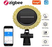 Tuya Sensore Pioggia e Luce Zigbee Smart con Pannello Solare, App Smart Life