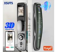 Tuya Smart 3D Face Door Lock Sicurezza Face & Camera Monitor Impronta digitale intelligente Password Sblocco chiave elettronica biometrica Q8R-Gray-24-240-R