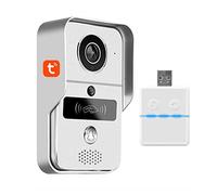 Tuya Smart Life Campanello video con campanello, Wireless WiFi 1080P Visione notturna Citofono Sorveglianza di sicurezza Videocitofono Sistema di controllo accessi,Argento