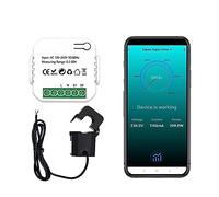 Tuya Smart Life ZigBee Contatore Di Energia 80A Con Trasformatore Corrente Morsetto KWh Monitor Potenza Statistiche Elettricità 50/60Hz Monitoraggio Accurato Energia