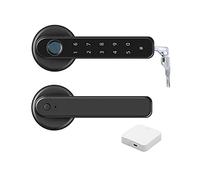 Tuya Smart Locks Porta d'ingresso, APP Telecomando Smart Fingerprint Password Lock Biometria Elettrica Numero di Codice Singola Porta con Chiave (Tuya con Gateway)