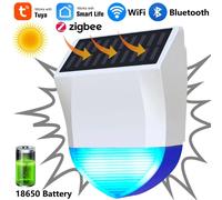 Tuya Smart Per Zigbee/Wifi Sirena Allarme Impermeabile Esterno Con Alimentazione Solare E USB Telecomando Opzionale 95dB