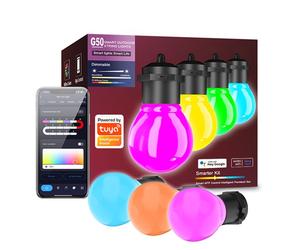Tuya Stringa di Lampadine G50 da Esterno Smart WiFi RGBIC 12M con Alexa e Google