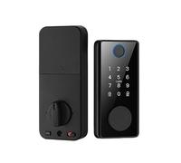 Tuya TTlock Blocco elettrico con impronta digitale App Biometrica Impronta Password Card NFC Sblocco senza chiave Visione(Ttlock Black)
