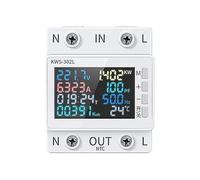 Tuya WiFi 8in1 Misuratore Di Potenza 2P AC Contatore Energia APP Controllo 170-270V/63A Tensione E Corrente Elettricità Vita Intelligente Monitoraggio Accurato Energia(KWS-302L)