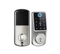 Tuya Wifi APP Smart Door Lock Impronta Digitale Biometrica Password Codice Carta Serratura Elettronica Senza Chiave For Appartamento Domestico Facile Alta Sicurezza(Silver Fingerprint)