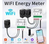 Tuya WiFi Energy Smart Meter 1CH 2CH 80A Trasformatore di corrente Morsetto Monitor Sistema solare fotovoltaico Monitoraggio del consumo di produzione di energia