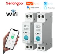 Tuya WiFi Smart Circuit Breaker MCB 1P + N 63A Timer Alimentazione Energia kWh Tensione Misuratore di corrente Protezione Interruttore di controllo remoto vocale