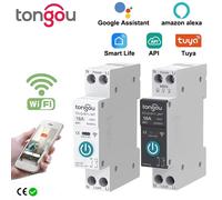 TUYA WIFI Smart Circuit Breaker Misurazione della potenza 1P 63A Guida DIN per Smart Home, Casa Intelligente Telecomando senza fili Smart Switch tramite APP TONGOU