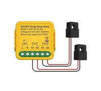 Tuya Wifi Smart Power Meter Con Trasformatore Di Corrente Sensore Morsetto 80A Contatore Energia For Illuminazione Elettrica Monitor Solare KWH Monitoraggio Accurato Energia(2CH)