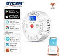 Tuya WiFi Smart Rilevatore di monossido di carbonio Allarme 85dB Avviso sonoro Display digitale LCD Home Indoor Monitor CO in tempo reale Avvelenamento