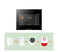 Tuya Wireless di allarme for la sicurezza domestica con supporto del sensore di movimento Telecomando dell'app di allarme anti-smantellamento per Ville e Magazzini(Ost-02-H501-Set-G)