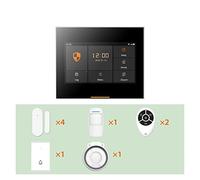Tuya Wireless di allarme for la sicurezza domestica con supporto del sensore di movimento Telecomando dell'app di allarme anti-smantellamento per Ville e Magazzini(Ost-02-H501-Set-C)