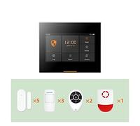 Tuya Wireless di allarme for la sicurezza domestica con supporto del sensore di movimento Telecomando dell'app di allarme anti-smantellamento per Ville e Magazzini(Ost-02-H501-Set-E)