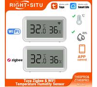 Tuya Zigbee 3.0 WiFi Sensore di umidità della temperatura Termometro intelligente Igrometro APP Controllo remoto Funziona con Yandex Alexa