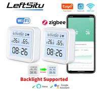 Tuya Zigbee WiFi Sensore di umidità della temperatura Igrometro Termometro Rivelatore Vita intelligente Supporto telecomando Alexa Google Home