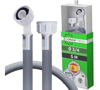 Tuyau Machine à Laver et Lave Vaisselle 5m pour Arrivee D'eau avec Soupapes Ø 3/4" Pression de 20 à 60 Bar pour Températures de 25°C - MADE IN ITALY - Garantie de 5 Ans - ONIX TECH
