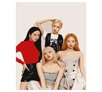 TuYines Kpop Blackpink Paint by Numbers, kit per pittura a olio dipinta a mano, kit fai da te, articolo per fan di colore nero, senza cornice, 40 x 50 cm