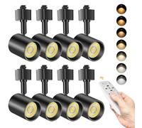 TuyuBEE - Lampadine a LED con telecomando, tipo H, dimmerabile, faretto da soffitto regolabile da 2000 K a 6000 K per binari di illuminazione ferroviari H, CRI90 + 24° 10 W 800 lm, nero (confezione da