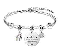 TUZELIYA 10 regalo di compleanno per ragazze, bracciale fine con ciondolo a forma di unicorno e quadrifoglio, per ragazze, adolescenti, figlie, nipoti, amici