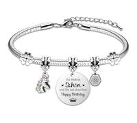 TUZELIYA 14 regali di compleanno per ragazze, bracciale fine con ciondolo a forma di unicorno e quadrifoglio, per ragazze, adolescenti, figlie, nipoti, amici