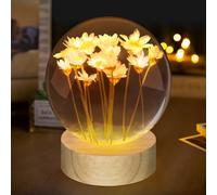 TUZELIYA 70 mm margherita cristallo sfera regalo per donne fidanzate moglie mamma nonna - regalo personalizzato per compleanno, matrimonio, Natale, San Valentino, festa della mamma