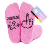 TUZELIYA Calzini da donna per compleanno, idea regalo, antiscivolo, da donna, divertenti calze di compleanno, per fidanzata, figlia, mamma, regali per la mamma, 30/40/50/60, 50, Taglia unica