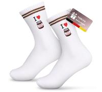 TUZELIYA Divertenti regali di calzini ricamati, calzini sportivi calzini da tennis per le donne uomini, ciclismo pescatore di nozze amanti dei cani Tanta felicità, n-u-t-e-lla, Taglia unica