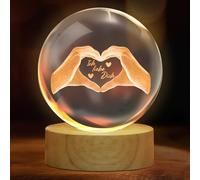 TUZELIYA Regalo di cristallo 3D per donne, con incisione I Love You in 3d Glass, regalo per anniversario, San Valentino, per lei, moglie, marito, fidanzata, fidanzato, amante(nTi amo)