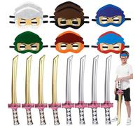 TUZHE Ninja, regalo di compleanno per bambini, 16 pezzi, maschere, accessori gonfiabili, giocattoli per ragazzi (temed party 2)