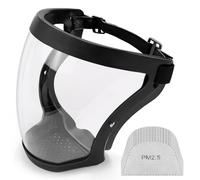 TUZHE Protezione integrale per il viso Antiappannamento Visiera di protezione completa in plastica trasparente con cinturino regolabile per adulti