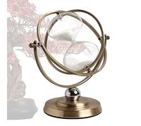 Tuzsocr Clessidra 60 Minuti in Ottone - Timer Rotante a 720°, Vetro Vintage per Casa e Ufficio, Cristallo Trasparente - Orologio Decorativo per Regali