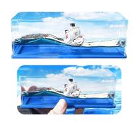 Tuzsocr Fluid Drift Bottle - Going Merry Barca, Pirata Nave Bottiglia con Liquido, Nave in Bottiglia Inaffondabile, Modello Barca in Acqua per Dell'Ufficio Tavola Decorazione (Stile 2)