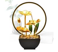 Tuzsocr Fontana da interni a LED, fontana da tavolo con illuminazione a cascata, moderna decorazione Zen con pompa silenziosa, decorazione per la meditazione per casa, ufficio, giardino, soggiorno