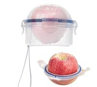 Tuzsocr Set di 2 contenitori per conservare frutta, scatola per mele in plastica, scatola di conservazione per limoni, palline di conservazione aglio, senza BPA, per il trasporto di mele d'arance e