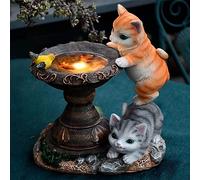 Tuzsocr Statua di gatto ad energia solare,Farfalle Lampade solari per esterni,Statuetta di animale decorativo per giardino,Scultura in resina impermeabile,Illuminazione a LED,per prato,Terrazza (stile