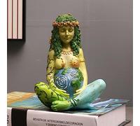 Tuzsocr Statua eterea della Madre Terra da 17,8 cm, statua della dea Gaia, statua artistica in resina, statuetta curativa dipinta a mano, fusa nella migliore resina, design splendidamente scolpito,