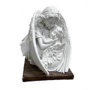 Tuzsocr Statue da giardino, angelo della trincea addormentato, piccolo angelo custode, pietra tombale, angelo per cimitero, resistente alle intemperie, antigelo, statua come decorazione per tomba e