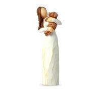Tuzsocr Statuetta di angelo per cani, regalo per donne, ricordo di angeli e cani, commemorativi dell'amicizia, angelo Holding Cane Sculpted Hand-painted, regalo per gli amanti dei cani, regalo di