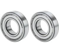 TUZUK 2 Pezzi Cuscinetti a Sfera Stagni 6206-ZZ, 30x62x16 mm, Prelubrificati, Acciaio al Cromo, Doppia Tenuta in Gomma, Cuscinetti a Sfera Scanalati 6206ZZ