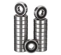 TUZUK 20 Pezzi Cuscinetti a Sfera Stagni 605-2RS, 5x14x5 mm, Prelubrificati, Acciaio al Cromo, Doppia Tenuta in Gomma, Cuscinetti a Sfera Scanalati 605RS