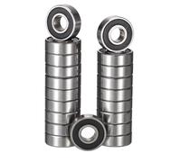 TUZUK 20 Pezzi Cuscinetti a Sfera Stagni 696-2RS, 6x15x5 mm, Prelubrificati, Acciaio al Cromo, Doppia Tenuta in Gomma, Cuscinetti a Sfera Scanalati 696 RS