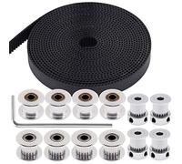 TUZUK 5M GT2 Cinghia dentata 15 mm di larghezza+4 pezzi 20 denti puleggia cinghia dentata con foro 5mm+4pezzi20 puleggia tendicinghia con foro senza denti5mm+4pezzi20puleggia tendicinghia con foro5 mm