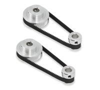 TUZUK Set 2 pezzi GT2 ruota sincrona 20 e 60 denti puleggia dentata in alluminio con foro 6,35 mm con cinghia 2 pezzi lunghezza 200 mm larghezza 6 mm (20-60T-6.35B-6)