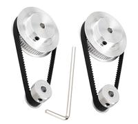 TUZUK Set da 2 pezzi GT2 Ruota sincrona 20 e 60 denti Puleggia dentata in alluminio con foro da 10 mm con cinghia dentata da 2 pezzi Lunghezza 200 mm Larghezza 6 mm (20-60T-10B-6)