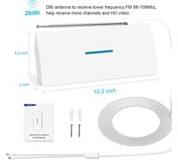 TV Aerial A Riceve Senza HDTV Programmi 150 + Miles 1080 HD Vhf/Uhf / Fm -36 FT