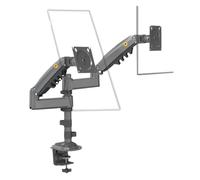 TV Bracket, Supporto da tavolo for monitor a doppio braccio, supporto for TV LCD a movimento completo con molla a gas da 17"-32", staffa a morsetto da 2-12 kg,parts(2-9kg matte charcoal)