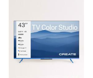 TV COLOR STUDIO 43" - TV Smart QLED 4K Con Schermo Antiriflesso E Cornice Colorata Blu Cobalto